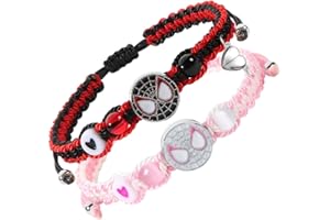 SKIRIFLA Friendship/Couples Bracelets Set, Birthday Valentine's Day Jewelry Gifts for BF GF Daughter Sister Bestie,Spider Kitty Gwen Matching Bracelet for Couples Best Friend