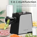 SOKANY 1000W 6-in-1 Electric Grater Salad Slicer 5 Inserts Fruit Veg Chopper view 3