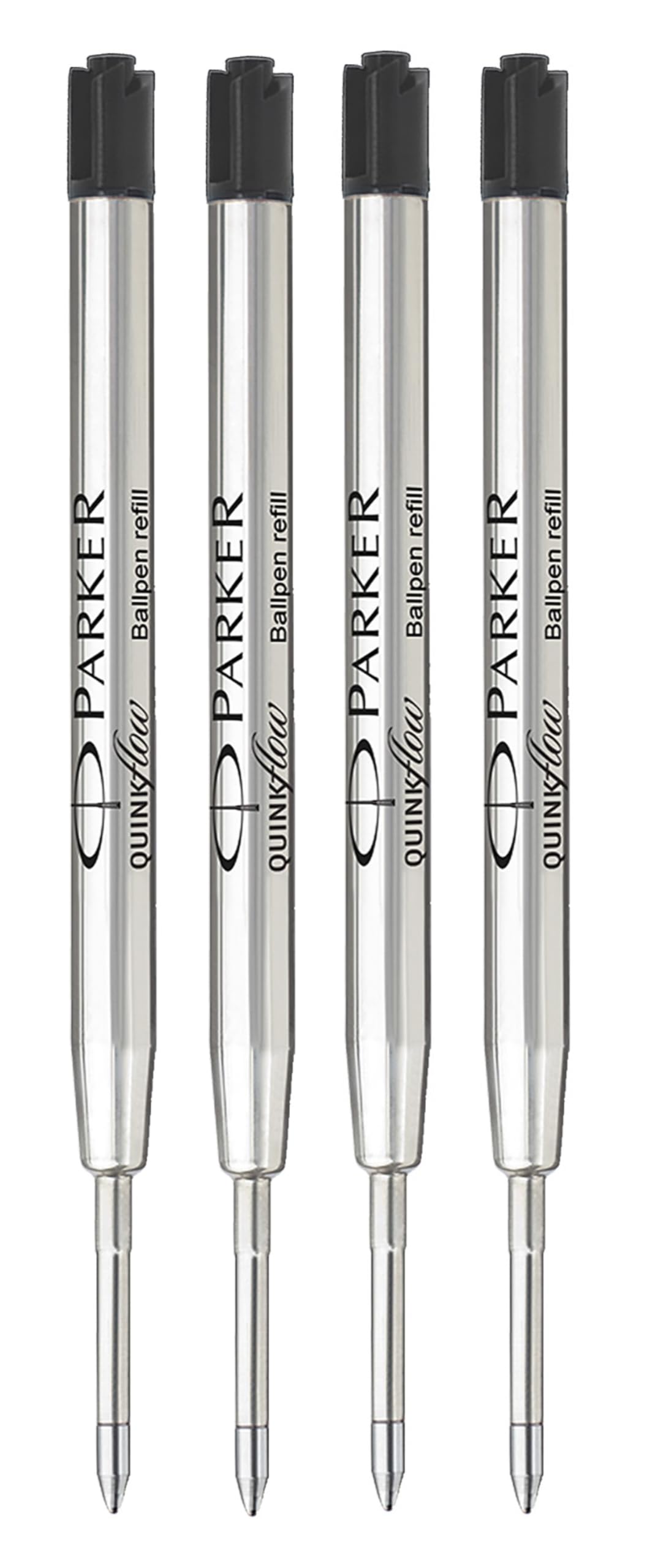 Parker Original Ballpoint Pen Refills | Medium Point 0.7mm | Black QUINKflow Ink | Pack of 4