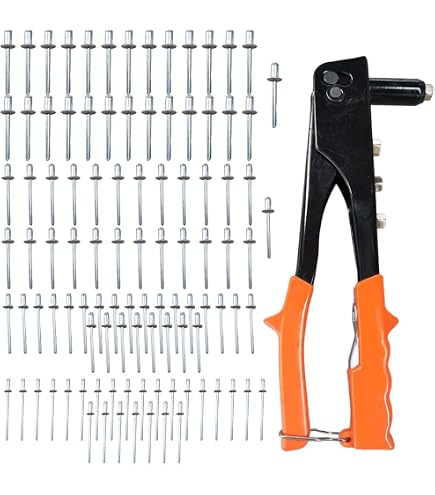 PT Auto Warehouse 90004 Pop Rivet Gun Kit - Heavy Duty Blind Rivet Tool For Gutter & Auto Repair