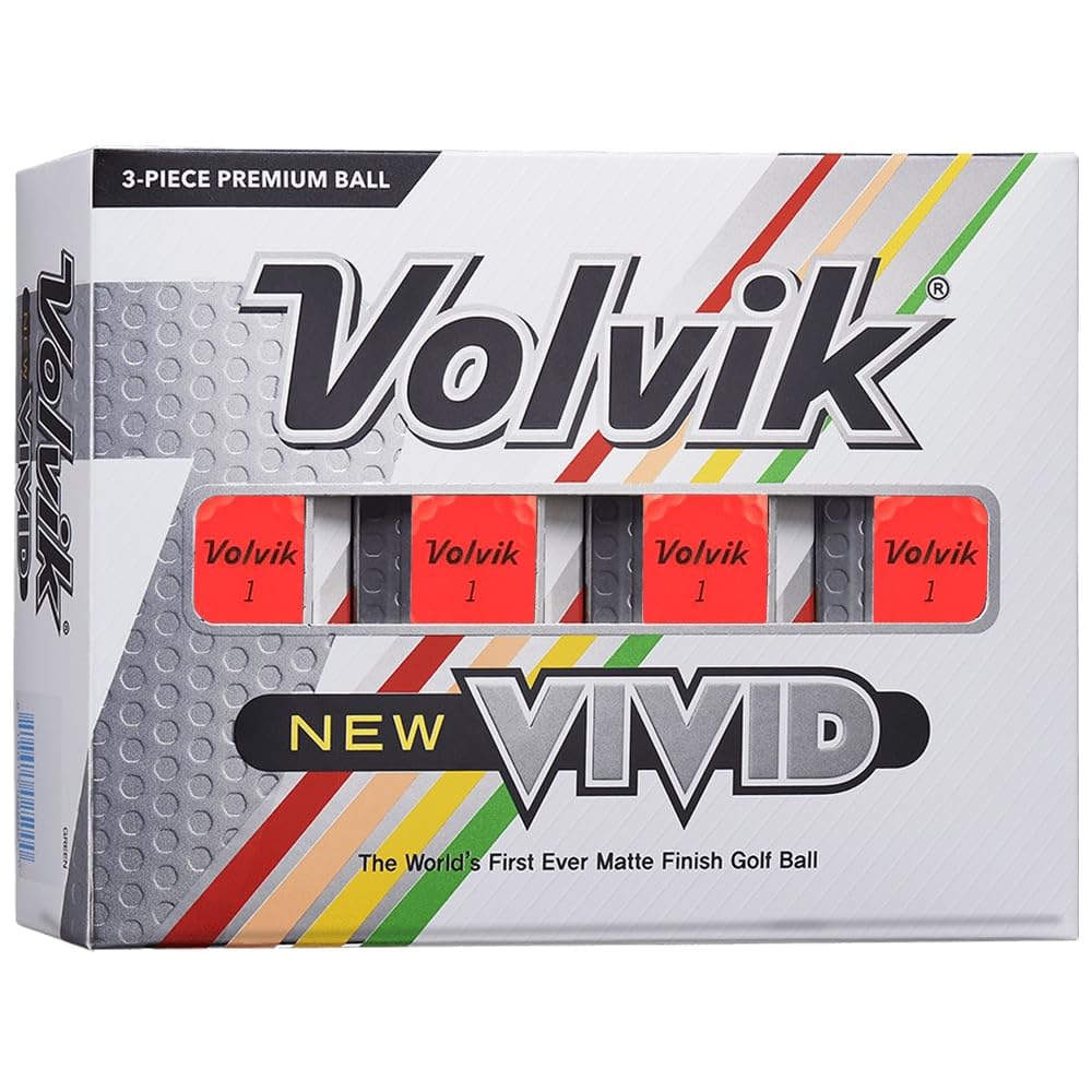 Volvik Vivid Golf Balls: Matte Red, Dozen