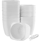 ZEONHAK 5 Inches Self Watering Planter, 10 Pack Plastic Self Watering Pots with 10 Wick Ropes, Wicking Flower Pots for Violets, Ocean Spider Plant, Orchid, Plants, Flowers, White