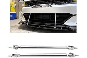FSTURIOS 2PCS Front Bumper Lip Splitter Diffuser Strut Rod, Adjustable 8"-11" Front Bumper Lip Rod Tie Support Bar, Universal Bumper Protector Splitter Support Rod for Most Vehicle (Silver)