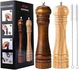 BINHAI 8 Inch Wooden Pepper Mill Set Salt Pepper Grinder Kit with Ceramic view 1