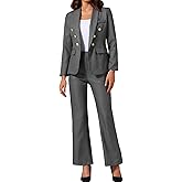 Allegra K Women's Pants Suits Dressy 2 Piece Blazer Pant Set Business Casual Outfits