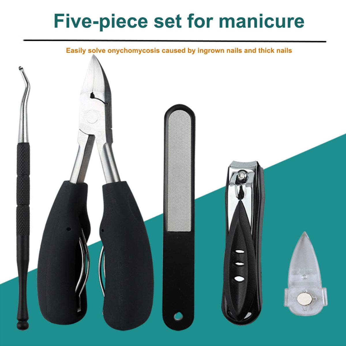 Adofect 5 PCS Toenail Clipper Professional Toenail Cutter Trimmer Set for Ingrown or Thick Toenails, Podiatrist Toenail Tools: Beauty