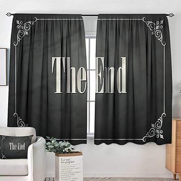 Amazon Com Anzhutwelve Movie Theater Print Decor Curtains The End