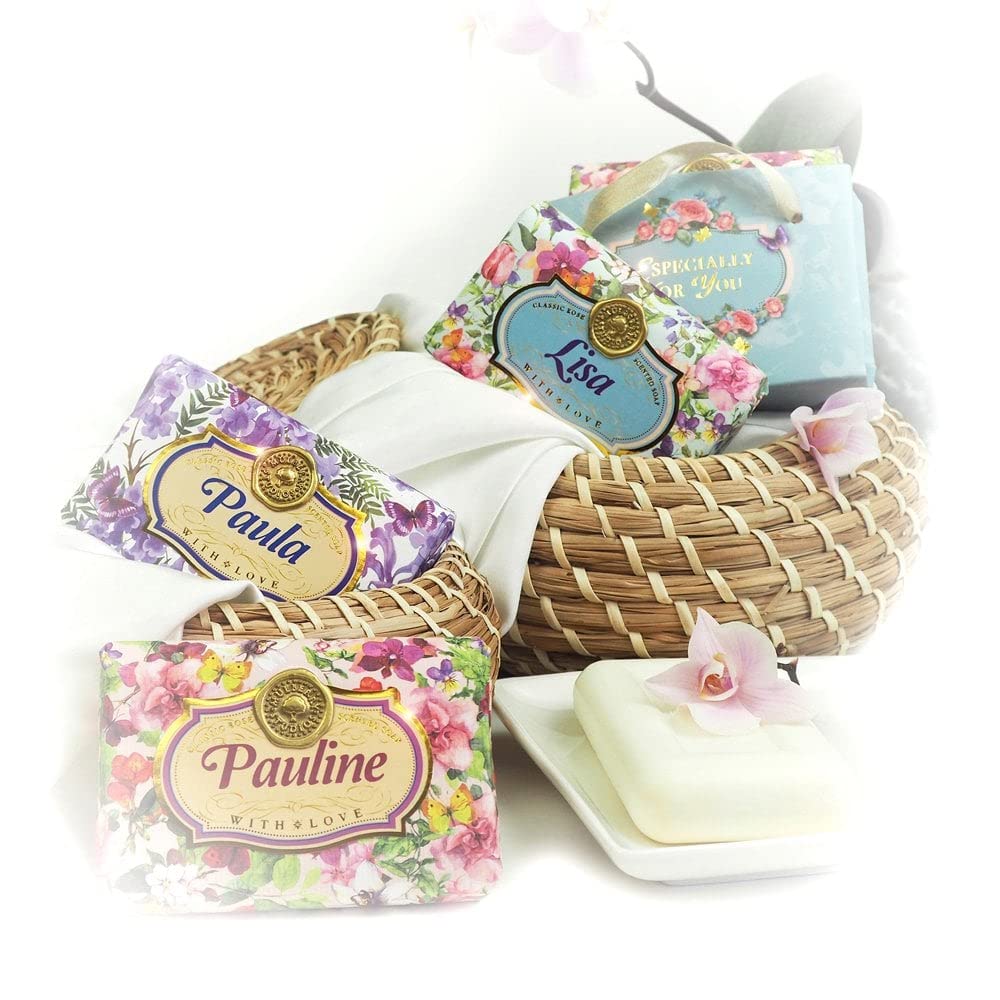 Natalie - Gift Soap Bar For Her Birthday Rose Scent Mum Grandmother Cleanser Lather Present Girl