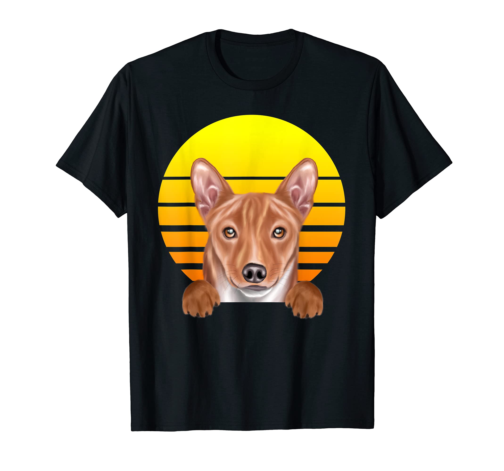 Vintage Sunset Basenji Dog Lover T-Shirt
