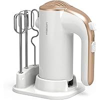 Hand Mixer Electric 300W 5 Speeds Lightweight Powerful Handheld Cake Baking Mixer Kitchen Mixer with Beaters Dough Hooks…