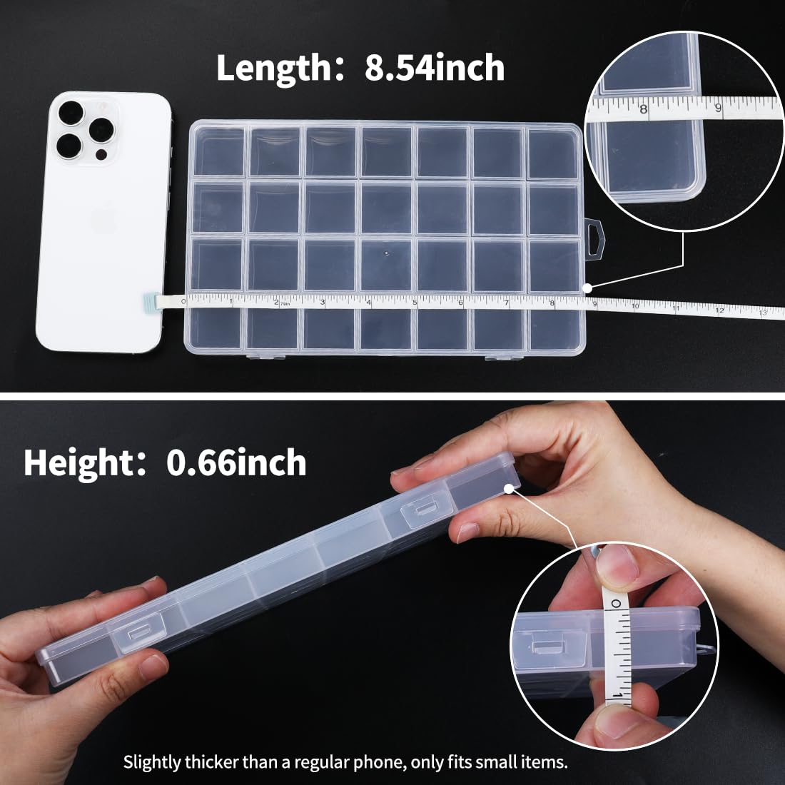 IOOLEEM 28 Grids Plastic Bead Organizer Box, Organizer Container Storage Box, Dividers for bead arts and crafts.