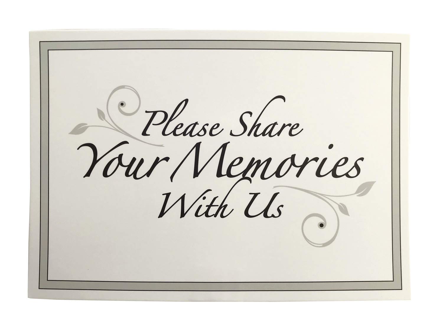 Esposti Funeral Memory Table Sign | Share Your Memories | For Condolence Book | Memorial | Celebration of Life | Size 20.7cm x 14.5cm