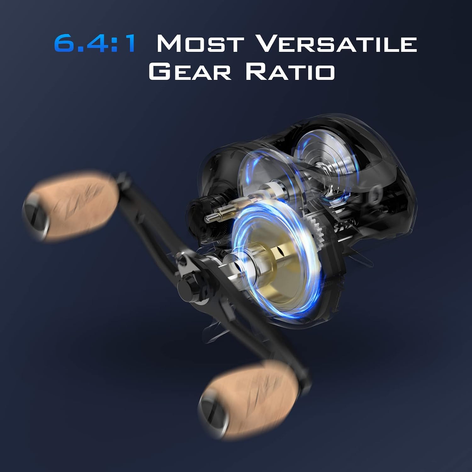 KastKing Megatron Baitcasting Reel with 6.4:1 gear ratio illustration