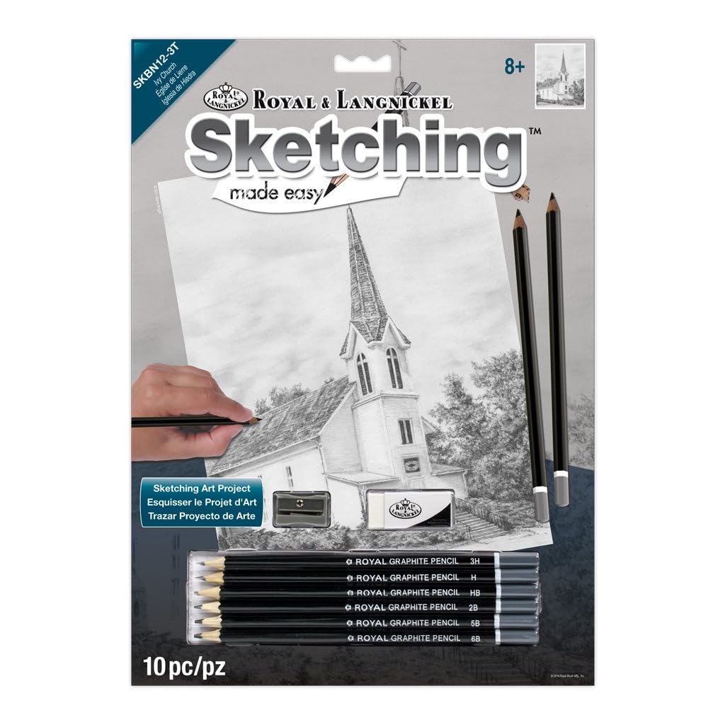 Royal & Langnickel 9 x 11 inch Ivy Church Pre-Printed Sketching Made Easy Drawing Set