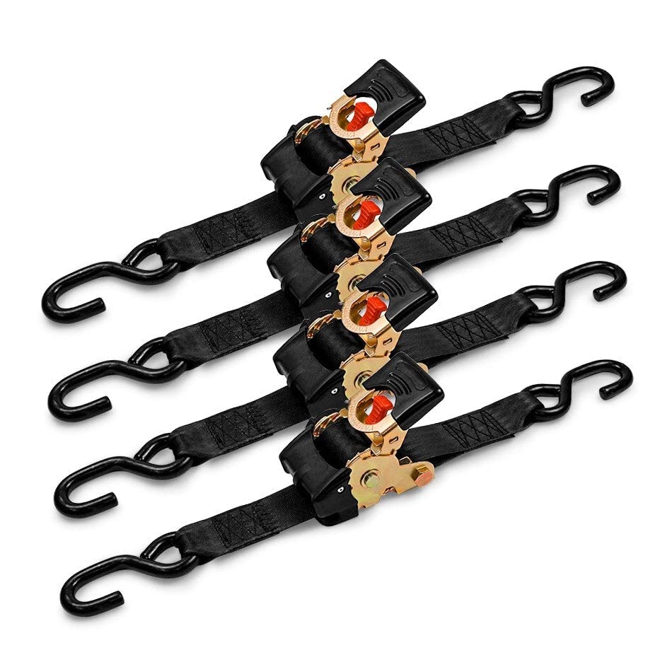 DC Cargo Auto Retracting Ratchet Straps (4 Pack 2 inch x 6') Heavy