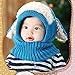 Tusong Unisex Baby Toddle Cute Puppy Dog Ears Winter Knitted Hats Hooded Scarf (Blue)