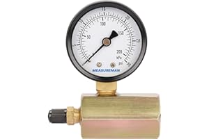 Measureman 2" Steel Gas Pressure Test Gauge Assembly, 3/4" FNPT Connection, 0-30 psi/kpa, 3-2-3% Accuracy
