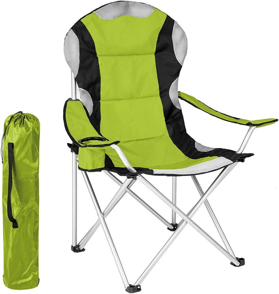 BAKAJI Plegable Silla de Camping Acolchada con Bolsa de Camping Silla