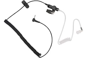 Yolipar 2.5mm Surveillance Single-Wire Listen Only Earpiece Walkie Talkie with Covert Tansparent Acoustic Tube Headset for Speaker Mic