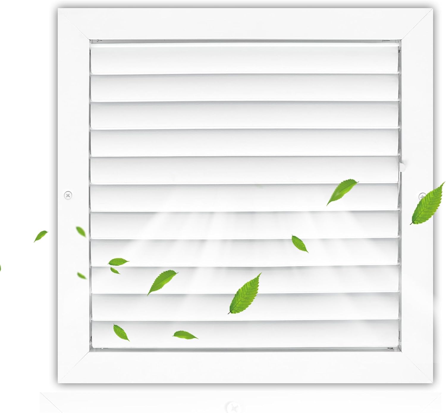 Registers, Grilles & Vents - Air 360 White 12 x 12 In 1-Way Air Duct Register Vent Cover for Ceiling and Wall; Modern HVAC Louver Vent Cover; Adjustable No Rust Aluminum Metal Blades; Rubber Seals for Tight Fit and Quiet Air Flow
