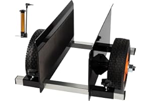 Eastrexon Panel Dolly Heavy Duty, Door Dolly w/ 600LBS Load Capacity, Plywood Dolly w/ 8" Pneumatic Wheels & Pump, 0'' - 9.8'' Adjustable Clamp Panel Cart for Moving Wood Panels, Doors and Drywall