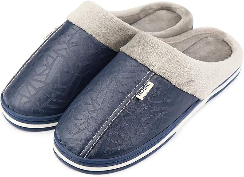 Men's House Slippers Memory Foam Elasticity Plush Warm