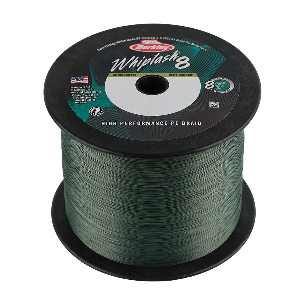 Berkley Whiplash8, Fishing Line, Superline, , Predator Fishing, Pike, Perch, Zander, Trout, Unisex, Moss Green, 0.25mm | 40kg | 88lb | 2188yd