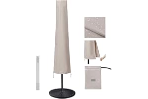 Garden Balsam Umbrella Covers for 10ft to 11ft Patio Umbrellas, Waterproof and Durable Market Parasol Ourdoor Umbrella Covers with Zipper and Rod