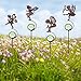 CREATIVE DESIGN Garden Stakes, 4 Pack Fairy Yard Stakes, Metal Mini Garden Stake with Glass Ball for Outdoor Yard, Plant Pots and Garden Decor(13.5 inch Height)