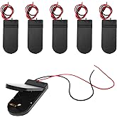 QTEATAK 6 Pcs 2 x 3V CR2032 Button Coin Cell Battery Holder | Features Leads On Off Switch. Includes 6 Pack
