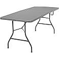 COSCO 6 ft Fold-in-Half Banquet Table w/Handle, 6ft, Grey