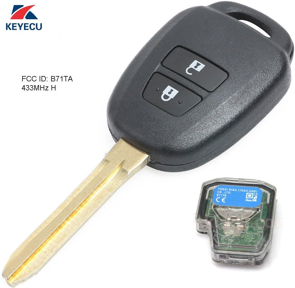 Amazon Com Keyecu For Toyota Yaris 2012 2014 Remote Key Fob 433mhz G Uncut Ignition Car Key B71ta Automotive