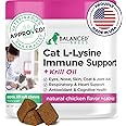 Balanced Breed L-Lysine Cats Immune Support Soft Chews Made in USA Non-GMO Vet-Pharmacist Approved Krill Oil Omega 3 Cat Vitamins Indoor Cats Supplements Asthma Relief Cat Lysine Allergy Relief 60 ct.