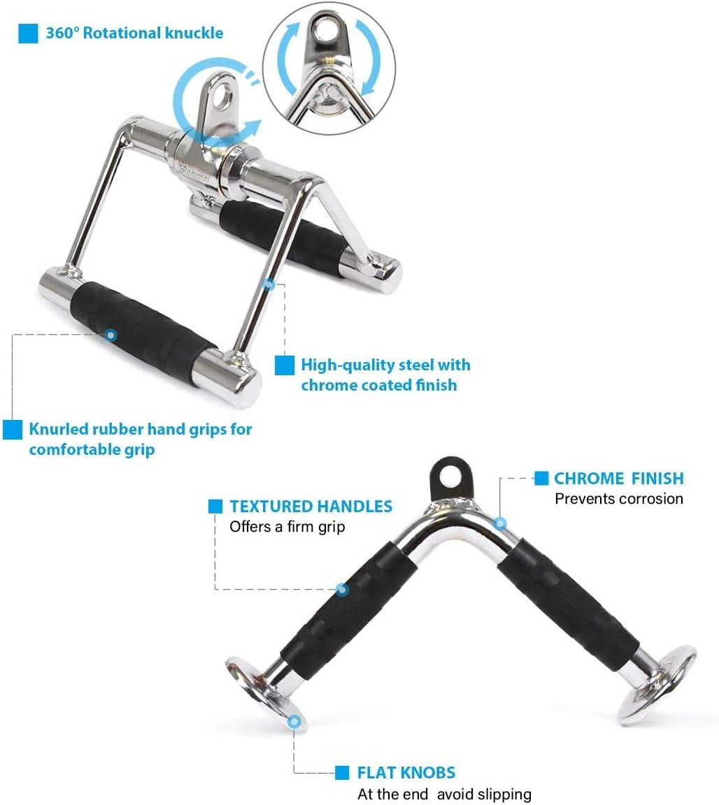 POWER GUIDANCE Triceps Pull Down Attachment, Cable Machine Accessories for Home Gym, LAT Pull Down Attachment Weight Fitness : Sports & Outdoors