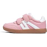 LUCKY STEP Kids Classic Retro Gum Sole Fashion Sneakers School Tennis Skate Shoes Girls Boys Hook and Loop Walking Casual Toddler Footwear Anti Slip Trainers