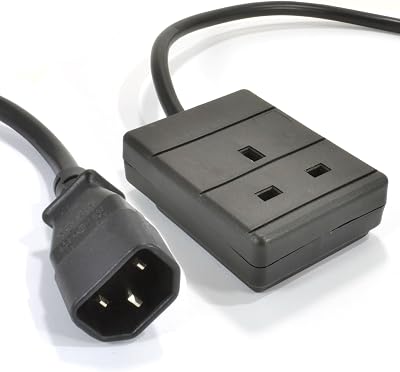 PRO ELEC PEL01253 IEC C14 Plug to 10A UK Socket Lead 0.5m Black