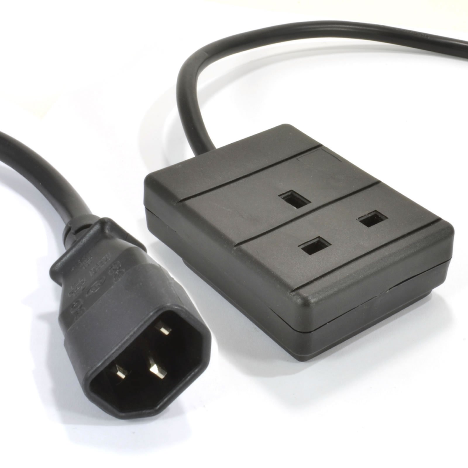 Pro Elec PEL01253 IEC C14 Plug to 10A UK Socket Power Lead Black, 0.5m