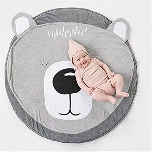 Abreeze Bear Baby Round Play Pad Crawling Mat Crawl Cushion Air-Conditioned Rug for Kids Children Toddlers Bedroom