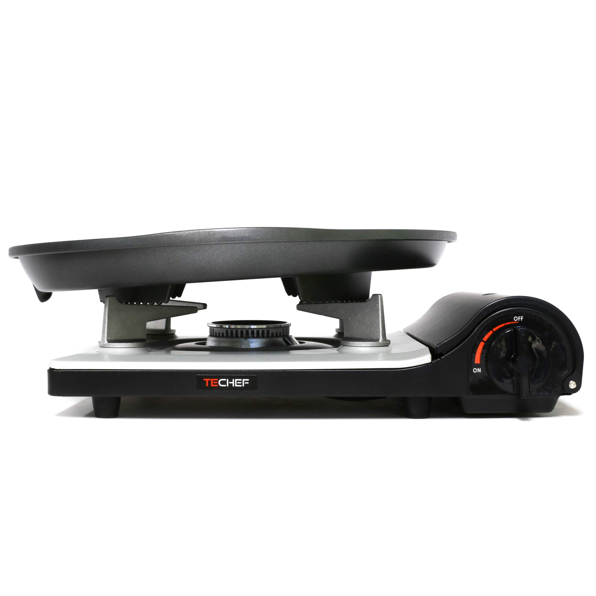 TECHEF - Stovetop Korean BBQ Non-Stick Grill Pan with Agni Portable Gas Stove Burner, Made in Korea (Grill Pan w Stove)