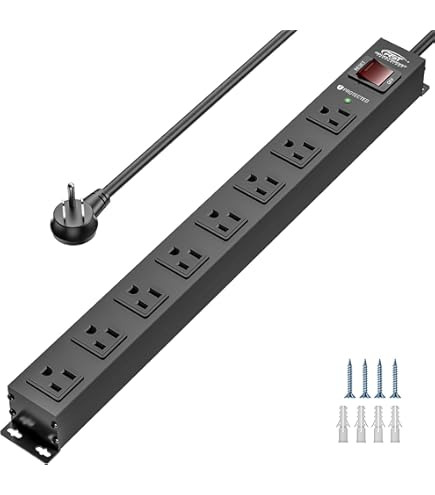 8 Outlet Heavy Duty Power Strip With USB Charging - Surge Protector With USB C PD 20W & Wall Mount