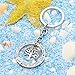 Retro Silver Jewelry Elephant Round Trust Love Hope Dream Pendant Key Chain Ring Family Friend Gift (Tree of life)