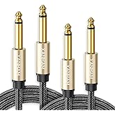 XANHAM 2-Pack 1/4 Inch TS Instrument Cable 16 Feet /5M Electric Guitar Cables Quarter Inch Mono Jack Cord for Electric Guitar, Mandolin, Bass AMP, Keyboard, Mixer, Equalizer