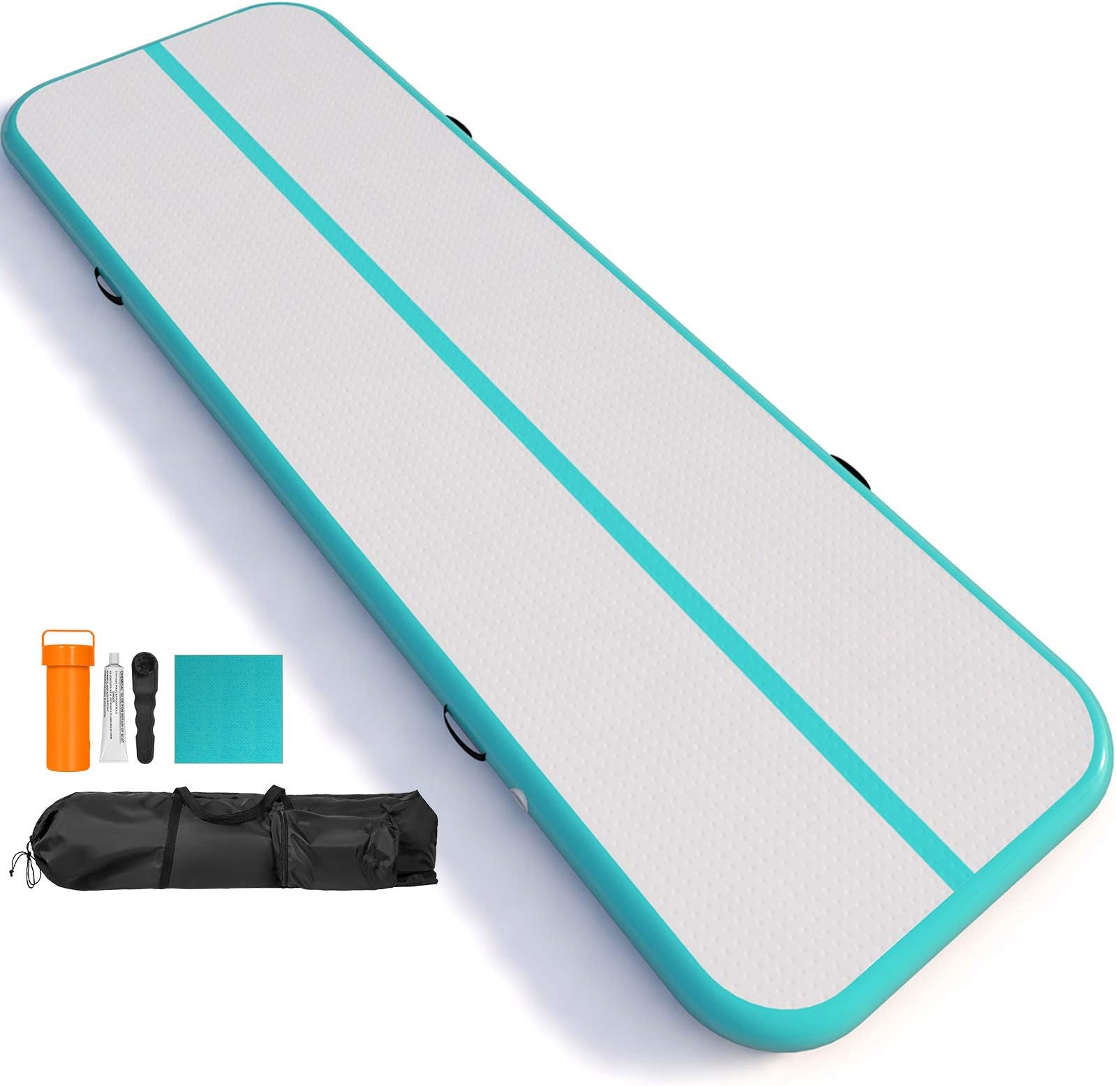 Hopopular 500x100x10CM Air Track Tumbling Mat Floor Inflatable Gym Yoga Mat Pad PVC Gymnastic 5m Airtrack Mat Gymnastics Tumbling Mat for Training Cheerleading