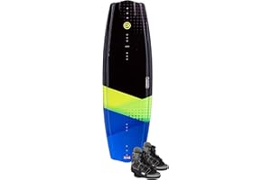 O’Brien Valhalla Wakeboard + Clutch Bindings – Feather Core Progressive Rocker Board with Molded & Removable Fins – Stable, F