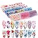 Macute Flowers Nail Transfer Foils Fresh Nails Supply Foil Decals 16 Designs Floral Nail Transfers Starry Sky Paper for Women Fingernails and Toenails Acrylic Decorations Manicure Tips Wraps Charms
