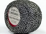 Petunia Black Silver Metallic Braid Thread - 20 Gram 207 Yards