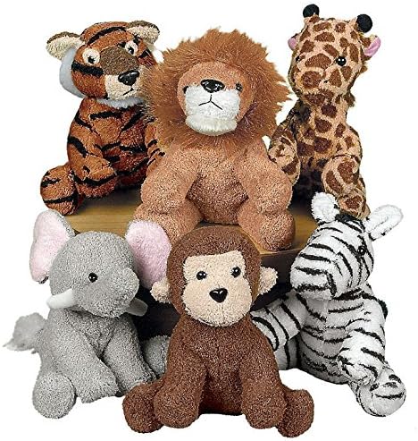 6 Stuffed Animals BABY SHOWER Diaper Cake Party Favors ZOO Safari Jungle