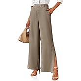 Cicy Bell Womens Side Split Dress Pants Elastic High Waisted Wide Leg Business Casual Trousers with Pockets
