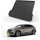 Elsetyler Custom Fit for Cargo Liner 2023-2024 2025 2026 Mercedes-Benz EQE SUV 350 4Matic EQE 500 4Matic - Black TPE All Weather Heavy Duty Waterproof Rear Cargo Tray Trunk Floor Mat Protector