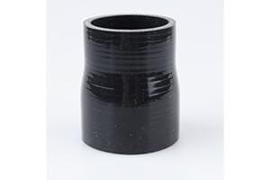 AC PERFORMANCE ID 2.25" to 2" (57mm to 51mm) Straight Reducer Coupler, Length 3" (76mm), 3-Ply Reinforced, Automotive Pure Silicone Hose, Black